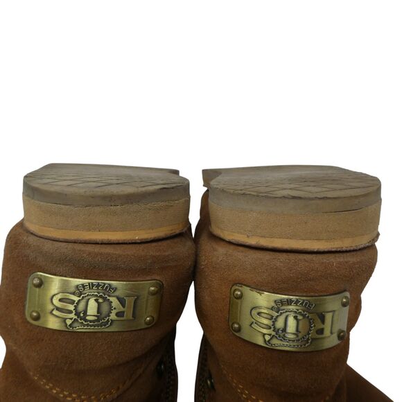 RJs Fuzzies Trixie Brown Sheepskin Suede Fleece Lined Winter Boots - Picture 12 of 15
